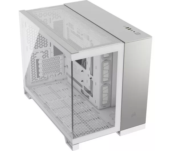 CORSAIR iCUE LINK 2500X RGB Micro-ATX Mid Tower PC Case - White & Satin Gray Aluminum