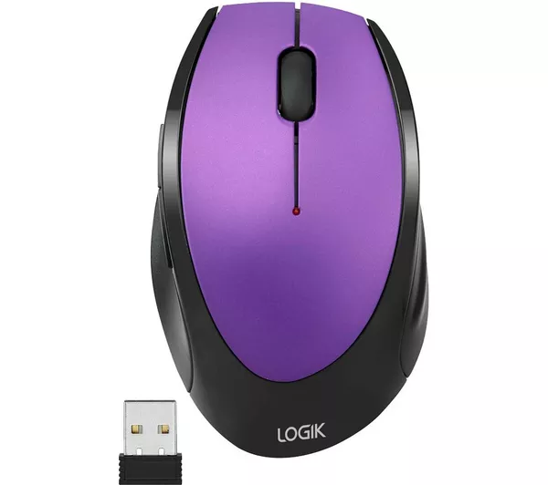 LOGIK LWLMPP23 Wireless Optical Mouse - Purple